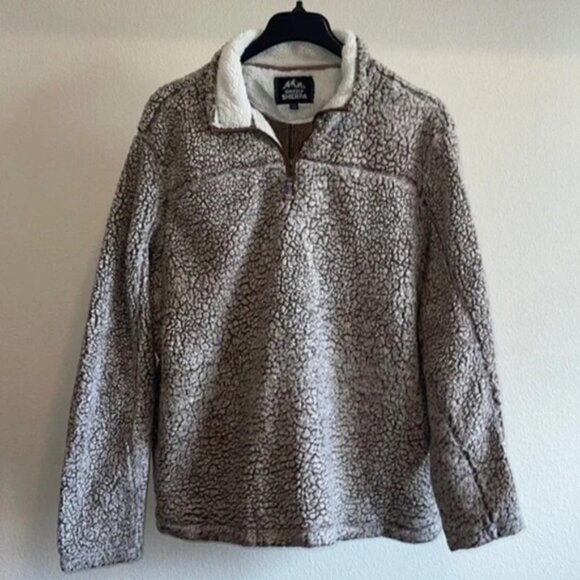 Grizzly Sherpa Adult Medium 1/4 Quarter Zip Fuzzy Warm Long Sleeve Sweater Shirt - Picture 2 of 8